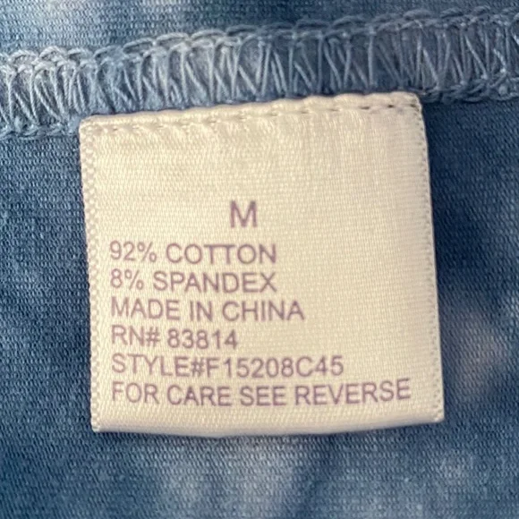 Fuda Tie-Dye Capri Athletic Leggings in Blue/White - Size M - Picture 8 of 9